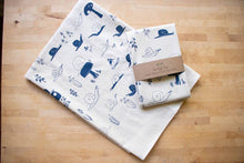 Load image into Gallery viewer, Snails Towel, Handprinted Cotton Kitchen Towel
