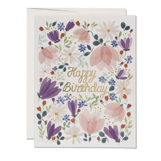 Happy Birthday floral greeting card
