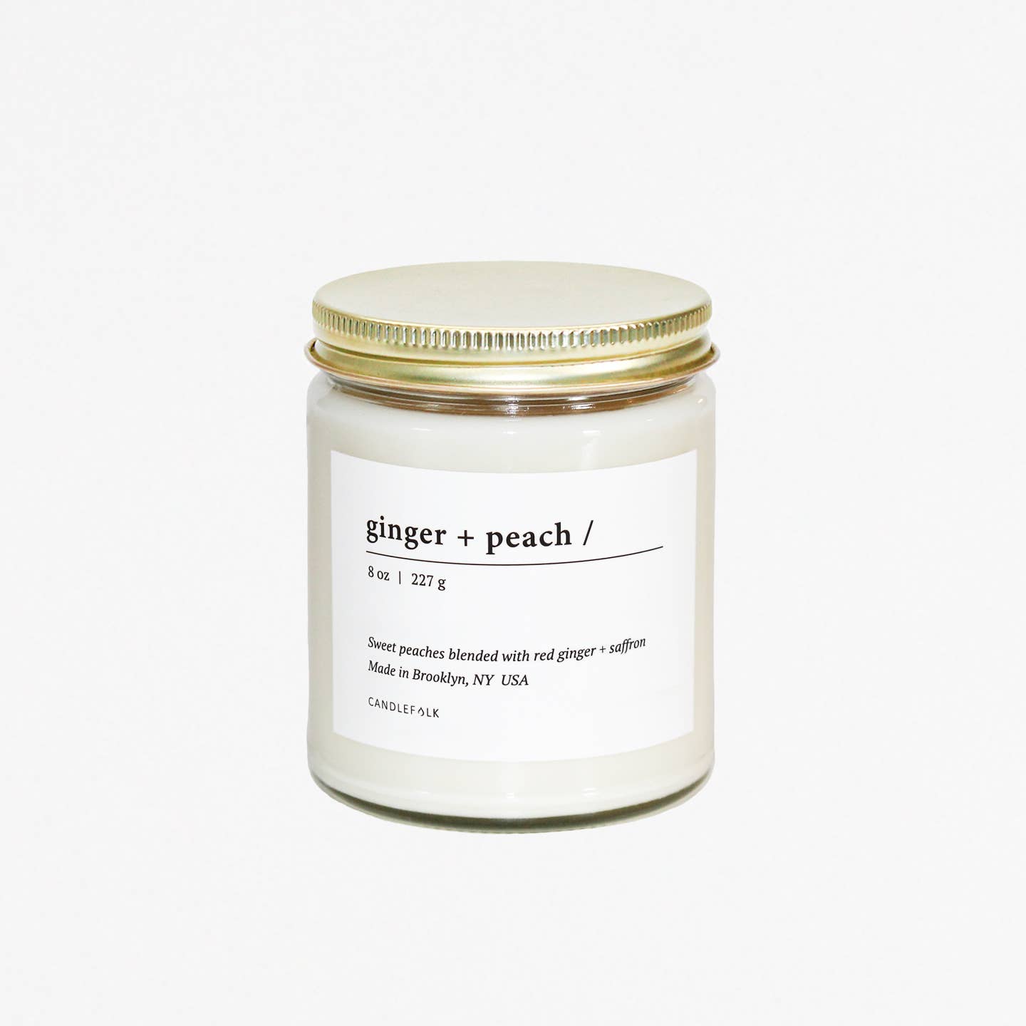 Ginger & Peach -  8 oz Soy Candle