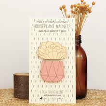 Load image into Gallery viewer, lola succulent wooden houseplants pair of magnets