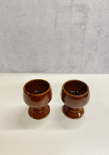 Load image into Gallery viewer, Brown Vintage Pottery Goblet Pair
