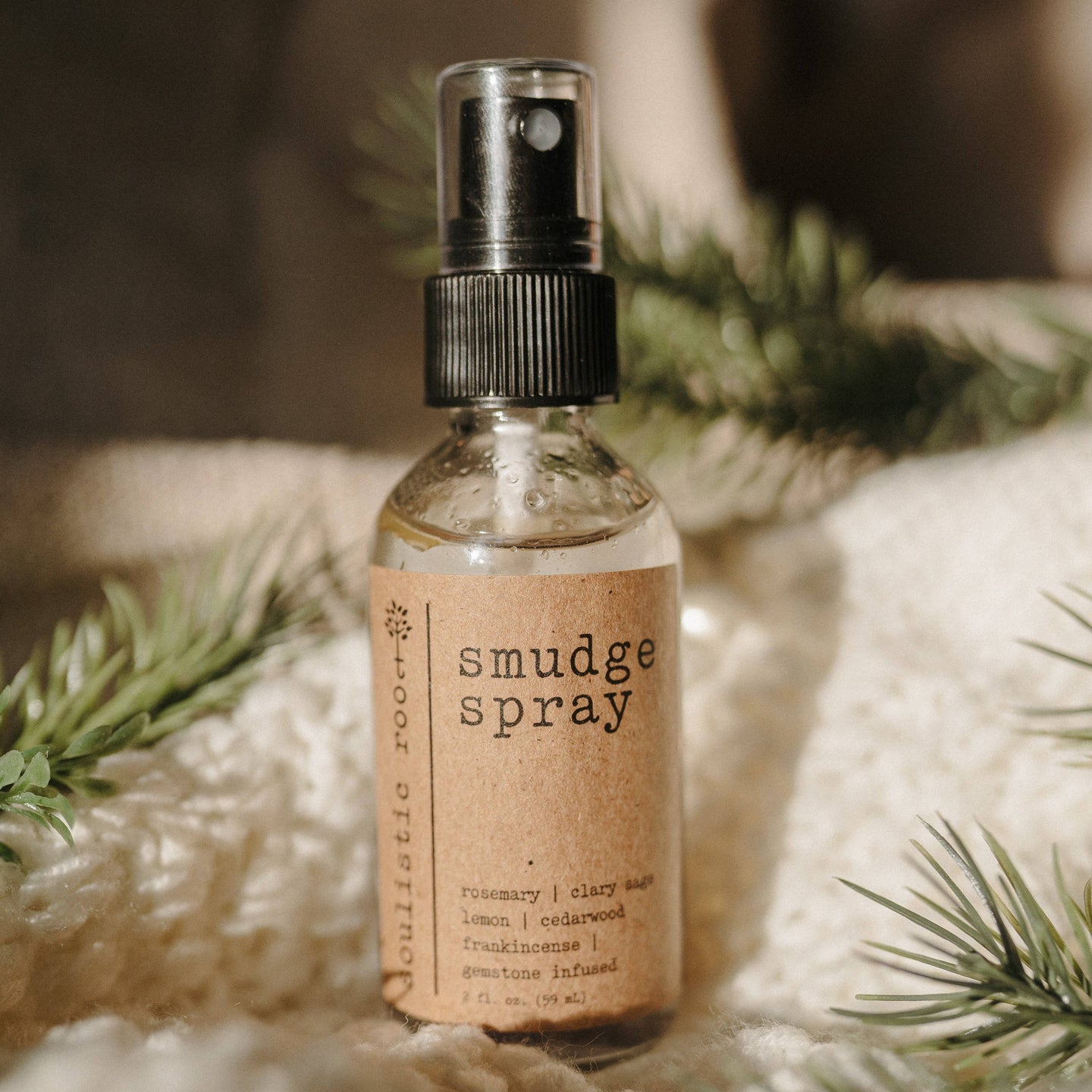 2oz. Smudge Spray | Amethyst Infused Smudge Spray With Sage Essential Oil