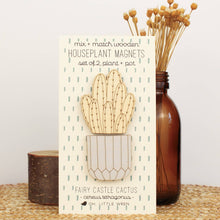 Load image into Gallery viewer, fairy castle cactus wooden houseplants pair of magnets