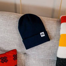 Load image into Gallery viewer, The Montana Scene - Three Tree Foldover Beanie - Navy
