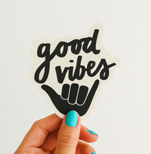 Load image into Gallery viewer, Daydream Prints - Good Vibes Shaka Hand Sticker | Surf Fun Vinyl Decal 3"
