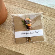 Load image into Gallery viewer, CA Studios - Love You Bunches Mini Orange Dried Floral Bouquet Card
