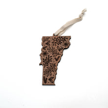 Load image into Gallery viewer, Wildewood Handcrafted Goods - Vermont Festive Engraved Wood Ornament: Cherry
