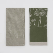 Load image into Gallery viewer, Raine &amp; Humble - Tea Towel - Mushroom Waffle Towel Green
