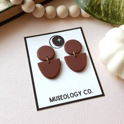 Museology Co. - Ruth Clay Earrings: Rust red