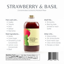 Load image into Gallery viewer, Wood Stove Kitchen - Strawberry &amp; Basil Cocktail and Mocktail Mixer, 16 fl oz
