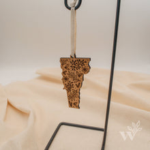 Load image into Gallery viewer, Wildewood Handcrafted Goods - Vermont Festive Engraved Wood Ornament: Cherry
