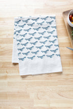 Load image into Gallery viewer, Bird Kitchen Towel, Handprinted Bird Tea Towel: Black on Natural
