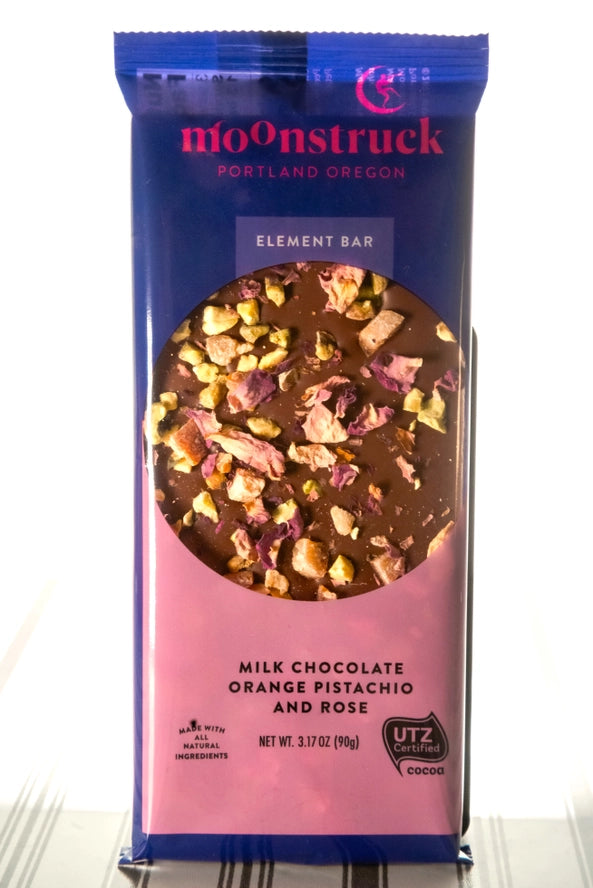 Milk Chocolate Orange, Pistachio, and Rose Bar
