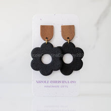 Load image into Gallery viewer, Nicole Christina Company - Polymer Clay Dangle Earrings-Large Daisies: Forest Green
