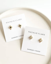 Load image into Gallery viewer, Natalie Clare Collections - Compass Star Stud Earrings: Clear
