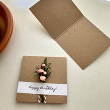 Load image into Gallery viewer, CA Studios - Happy Birthday Mini Pink Dried Floral Bouquet Card
