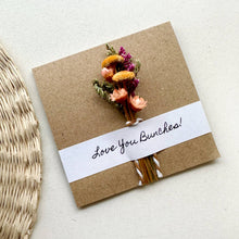 Load image into Gallery viewer, CA Studios - Love You Bunches Mini Orange Dried Floral Bouquet Card
