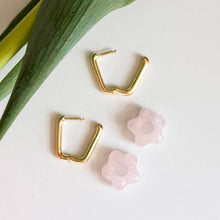 Load image into Gallery viewer, Natalie Clare Collections - Stone Flower Hoop Earrings: Green Aventurine
