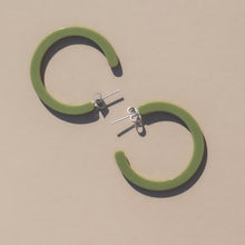 Load image into Gallery viewer, Green Okra | Hoop Earrings | Thinner Style
