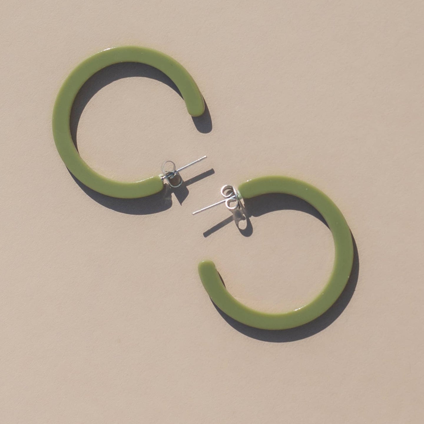 Green Okra | Hoop Earrings | Thinner Style
