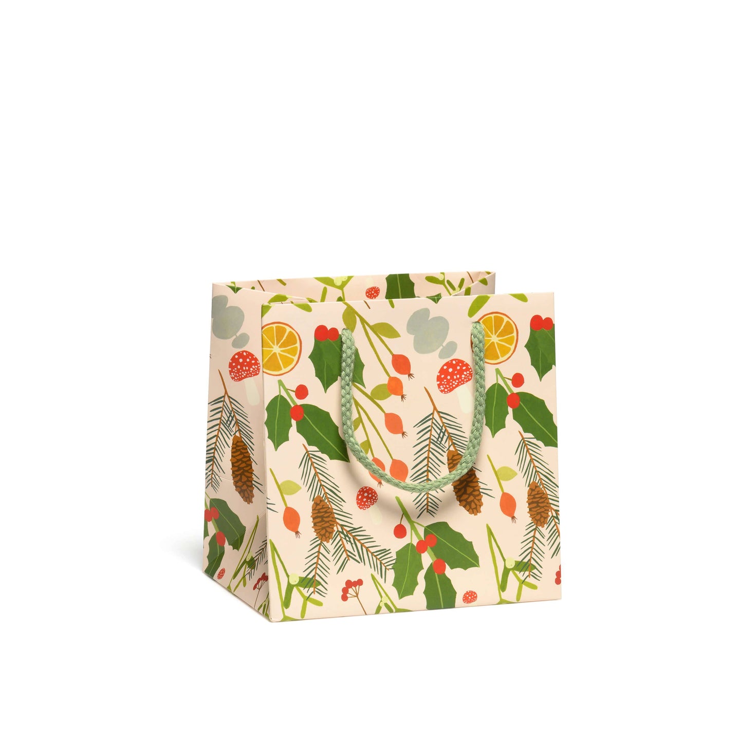 Red Cap Cards - Holiday Greens small gift bag: Small