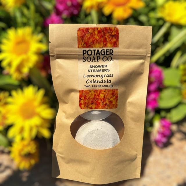 Potager Soap Company - Shower Steamer - Lemongrass Calendula 2 pk