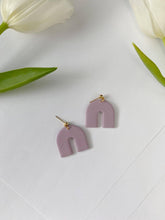 Load image into Gallery viewer, ClayThings Shoppe - Lavender &quot;Piper&quot; Arch, Polymer Clay Earrings
