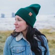 Load image into Gallery viewer, The Montana Scene - Three Tree Fold-over Beanie - Emerald
