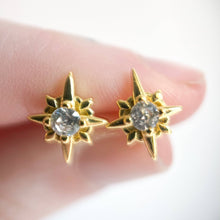 Load image into Gallery viewer, Natalie Clare Collections - Compass Star Stud Earrings: Clear
