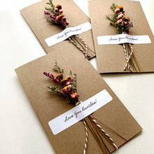 Load image into Gallery viewer, CA Studios - Love You Bunches Orange Dried Floral Bouquet Card
