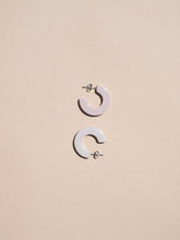 Load image into Gallery viewer, Grey Pink Hoop Earrings | Medium Size
