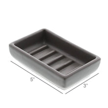 Load image into Gallery viewer, Grey Ceramic Soap Dish - Matte Grey
