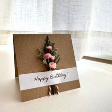 Load image into Gallery viewer, CA Studios - Happy Birthday Mini Pink Dried Floral Bouquet Card
