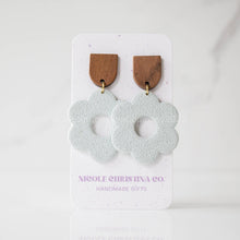 Load image into Gallery viewer, Nicole Christina Company - Polymer Clay Dangle Earrings-Large Daisies: Forest Green
