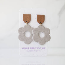 Load image into Gallery viewer, Nicole Christina Company - Polymer Clay Dangle Earrings-Large Daisies: Forest Green

