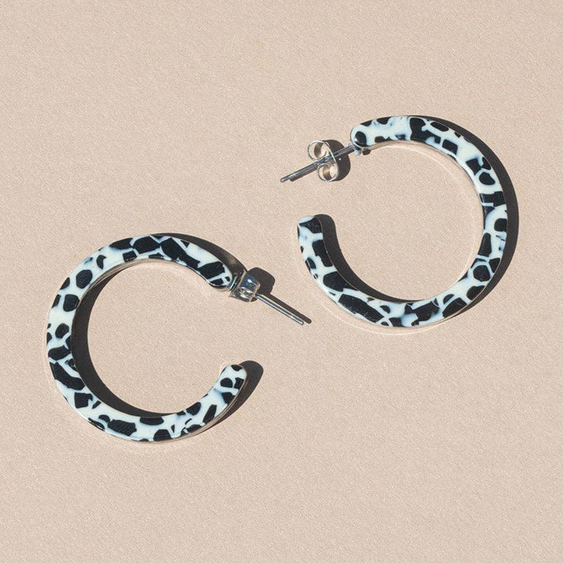 Dalmatian Speckled Hoop Earrings | Large size