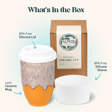 Load image into Gallery viewer, Nova Ceramics Travel Mugs - Grapefruit 12oz Ceramic Travel Mug – Reusable &amp; Stylish
