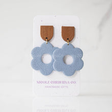 Load image into Gallery viewer, Nicole Christina Company - Polymer Clay Dangle Earrings-Large Daisies: Forest Green
