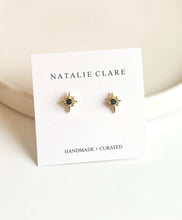 Load image into Gallery viewer, Natalie Clare Collections - Compass Star Stud Earrings: Clear
