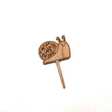 Load image into Gallery viewer, Wildewood Handcrafted Goods - Snail Engraved Wood Plant Marker
