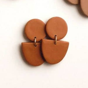 Museology Co. - Ruth Clay Earrings: Terracotta orange