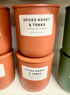 Spiced Honey & Tonka 8oz Soy Candle Lidded Matte Terracotta