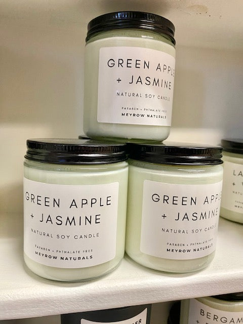 Green Apple + Jasmine 7oz Soy Candle