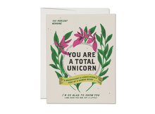 Load image into Gallery viewer, Red Cap Cards - Total Unicorn friendship greeting card: Singles
