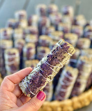 Load image into Gallery viewer, Sage Bundle with Dried Lavender Smudge Stick
