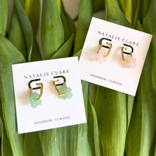 Load image into Gallery viewer, Natalie Clare Collections - Stone Flower Hoop Earrings: Rose Quartz

