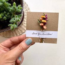 Load image into Gallery viewer, CA Studios - Love You Bunches Mini Orange Dried Floral Bouquet Card
