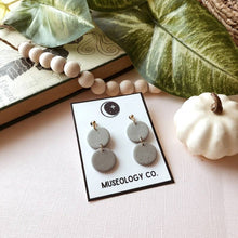Load image into Gallery viewer, Museology Co. - Mary- Geometric Dangle Earrings: Speckled gray blue

