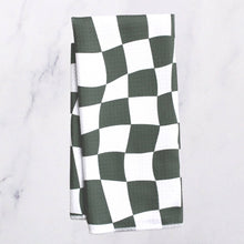 Load image into Gallery viewer, Green Checkers Dish Towel - 16&#39;&#39;x24&#39;&#39;: Folded Packaging
