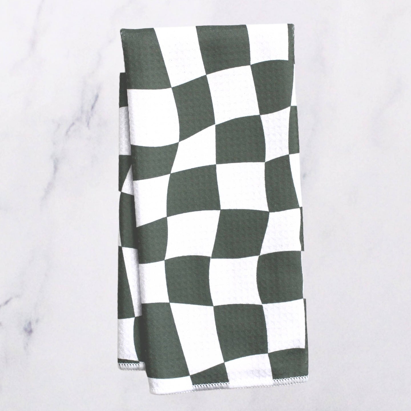 Green Checkers Dish Towel - 16''x24'': Folded Packaging